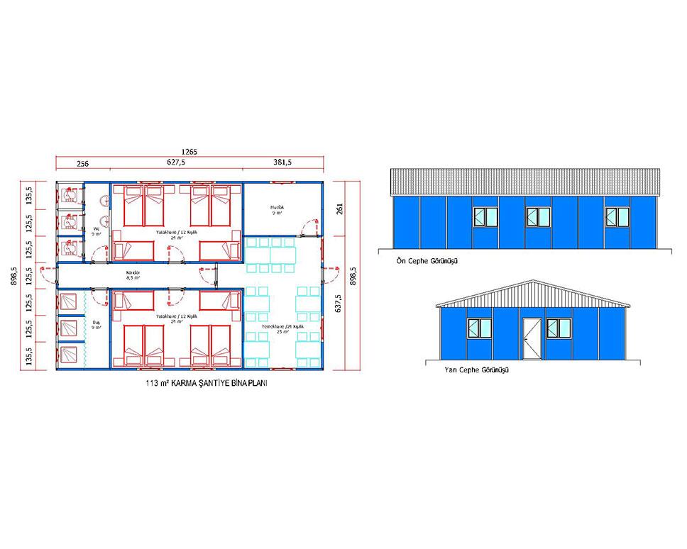 113 m2 Prefabrik Şantiye