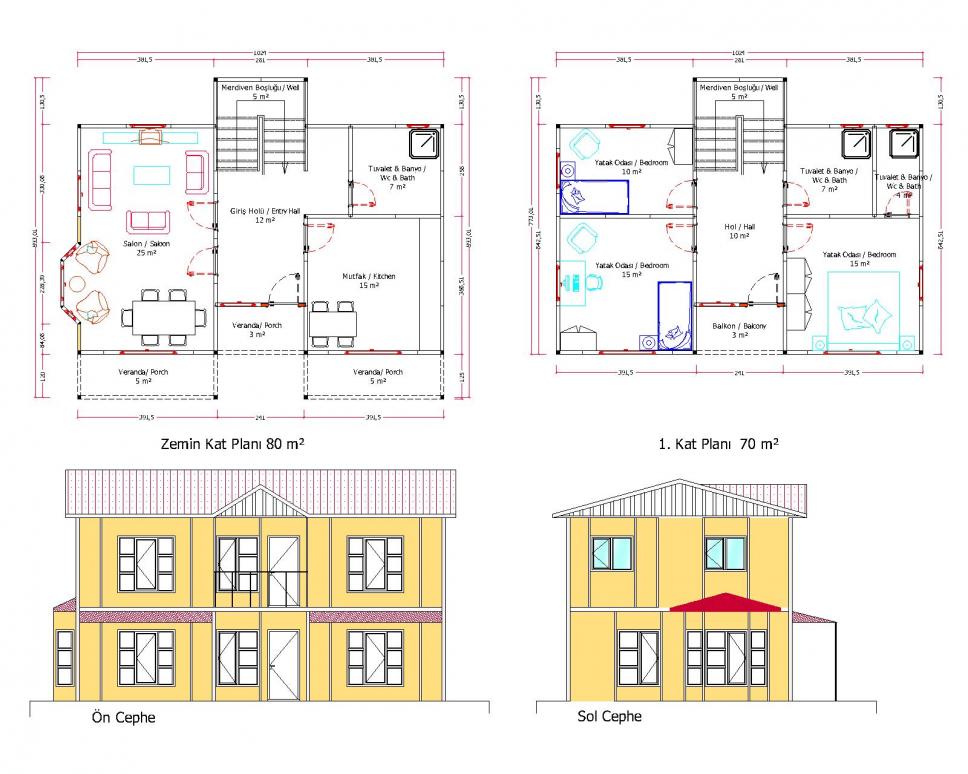 150 m2 Prefabrik Ev