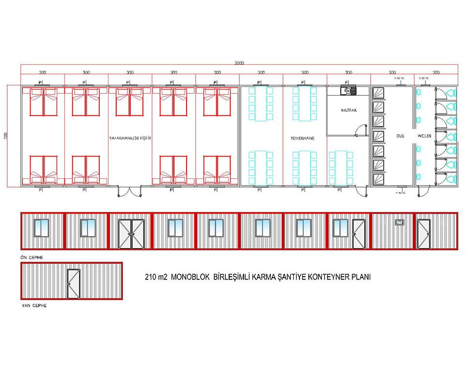 210 m2 Şantiye Konteyner