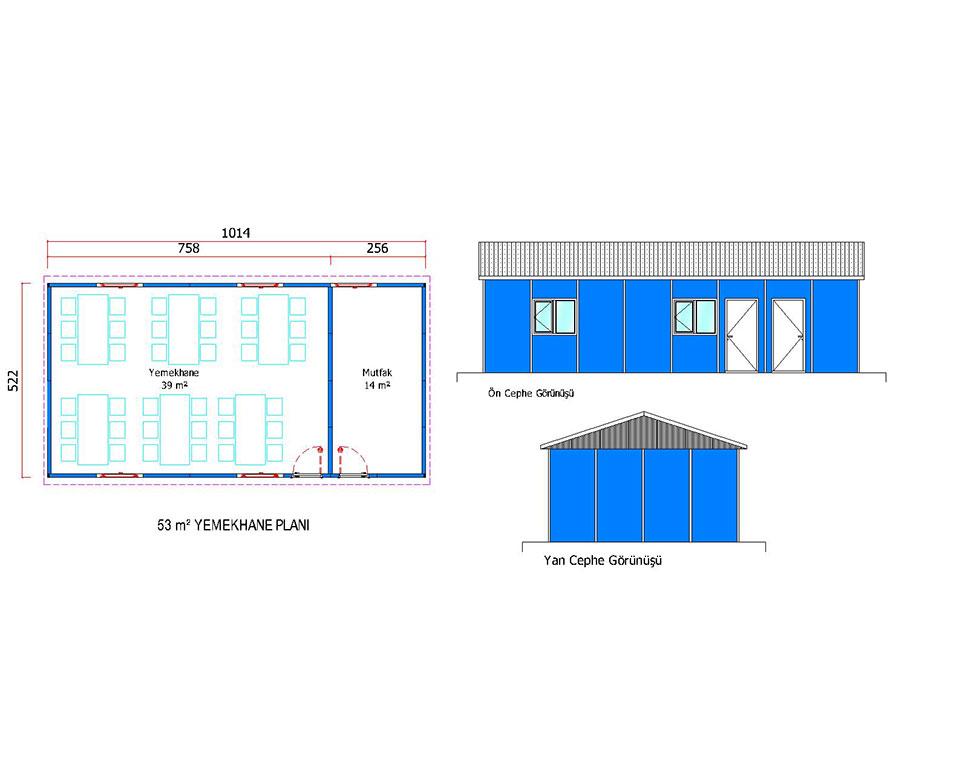 53 m2 Prefabrik Yemekhane