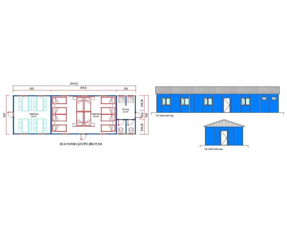 86 m2 Prefabrik Şantiye