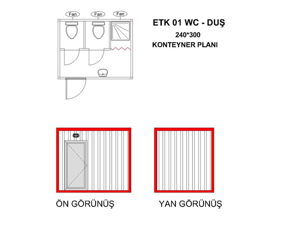 ETK-01 Wc-Duş Konteyner