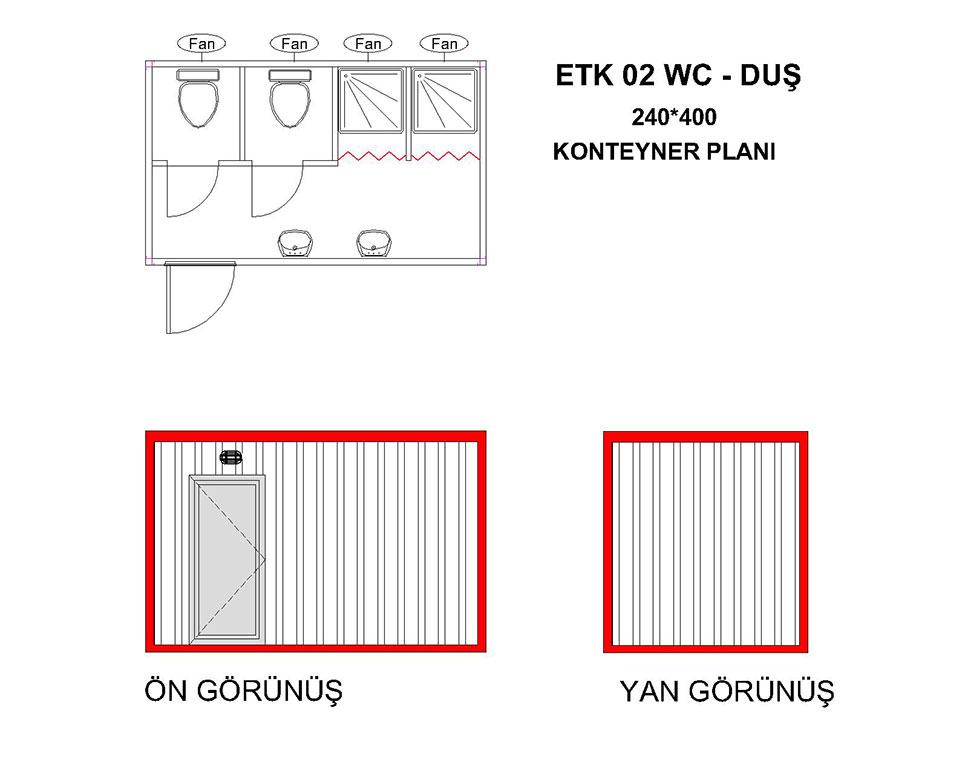 ETK-02 Wc-Duş Konteyner