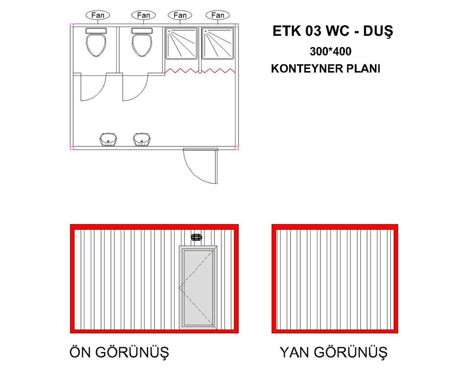ETK-03 Wc-Duş Konteyner