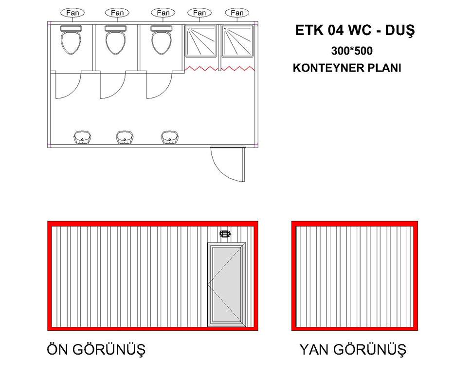 ETK-04 Wc-Duş Konteyner