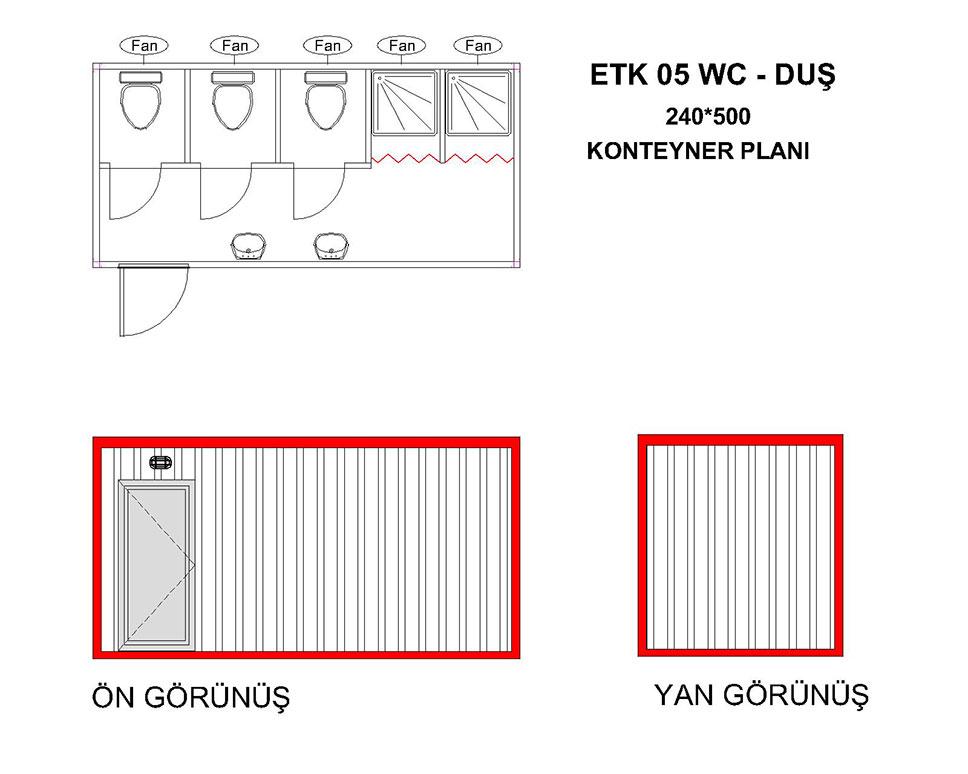 ETK-05 Wc-Duş Konteyner