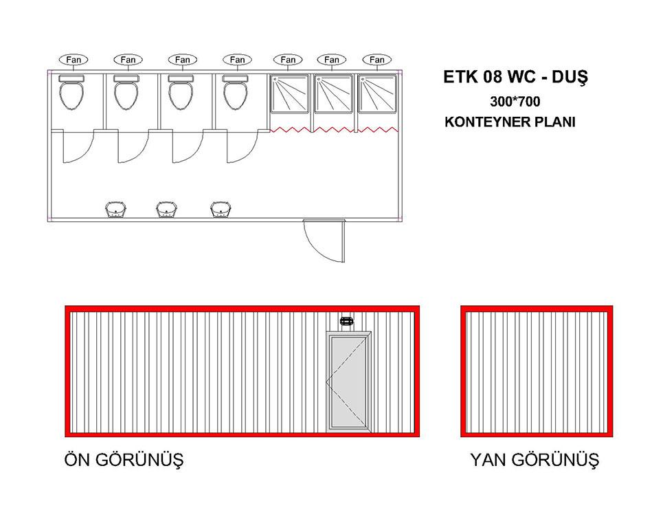 ETK-08 Wc-Duş Konteyner